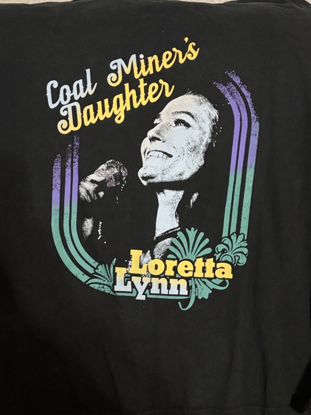 Loretta Lynn Black 'Coal Miner's Daughter' Graphic Cowgirl Rodeo Country Western